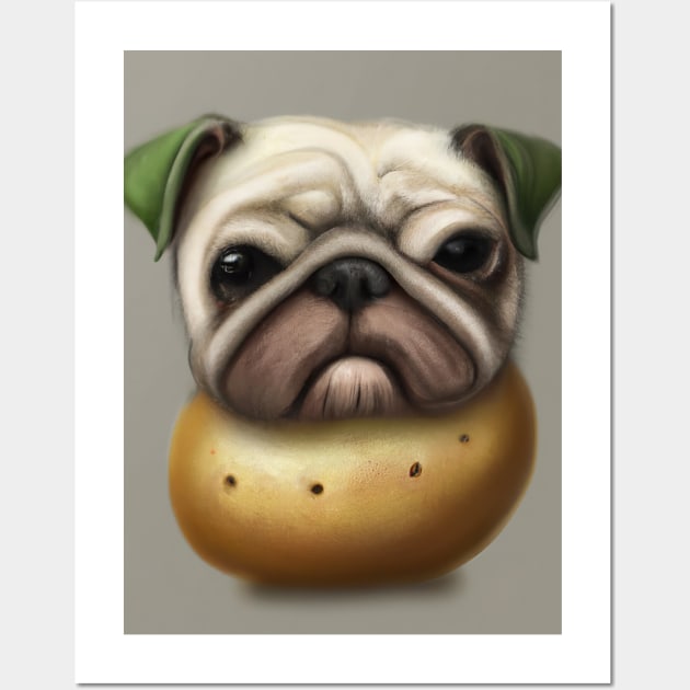 Potato Dog Face Wall Art by maxcode